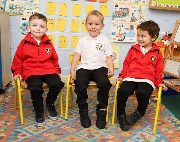Tommy, Lukas and Hunter, who started school at St. Saviour's. Photo: Joe Evans Tommy, Lukas and Hunter, who started school at St. Saviour's. Photo: Joe Evans