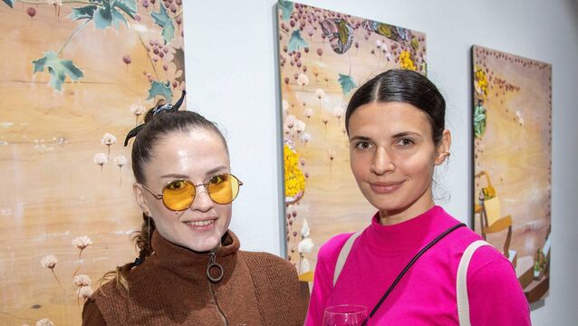 <p>Attending were Liliia Rohova and Olga Prikhno. Photo: John Power</p>
