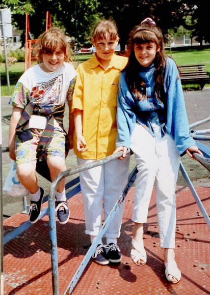 Pictured at the Peoples Park back in 1991 were, Elaine Kiely, Triona Conroy and Siobhan Buckley.