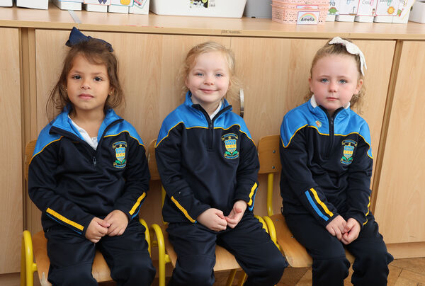 Celine, Ivy and Demi-Leigh, who started school at Presentation Primary School. Photo: Joe Evans Celine, Ivy and Demi-Leigh, who started school at Presentation Primary School. Photo: Joe Evans