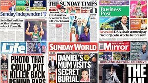 What the papers say: Sunday's front pages What the papers say: Sunday's front pages