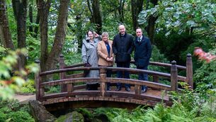 <p>The Taoiseach visits the Lafcadio Hearn Japanese Gardens in Tramore. From Left to Right: Agnes Aylward, Minister Mary Butler, Taoiseach Micheál Martin, Minister John Cummins. Credit: Micheál Martin on Facebook. </p>