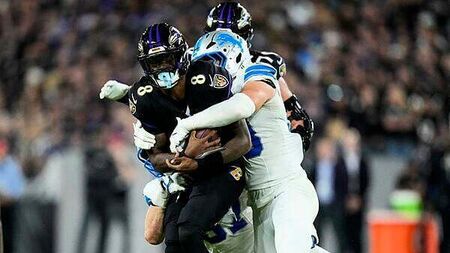 Lamar Jackson sacked seven times as Detroit Lions eclipse Baltimore Ravens 38-30