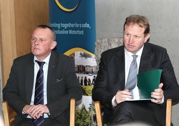 Director of Services at Waterford City and County Council Ivan Grimes and Minister for Justice Jim O'Callaghan at the launch of the Consent Matters project. Picture by Noel Browne. 