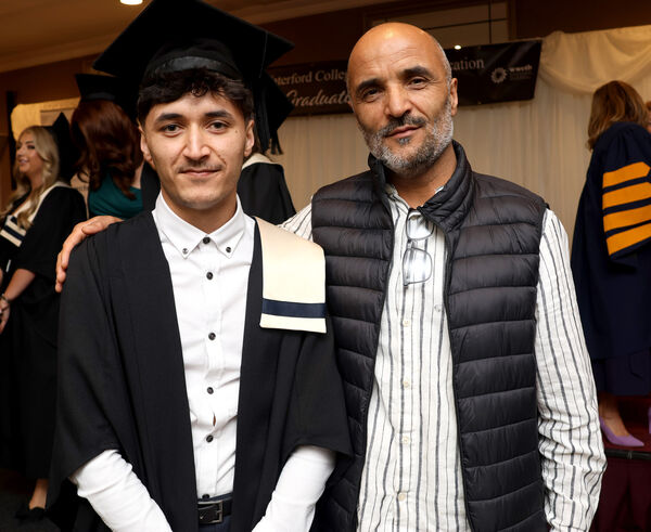  Fayaz Shirzad, Healthcare Support and Fyadidoon Shirzad, at Waterford College of Further Education, Graduation &amp; Awards Ceremony. Photo: Joe Evans