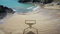Giant sand art unveiled at Waterford beach