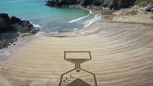 Giant sand art unveiled at Waterford beach