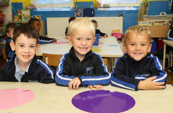 Evan, Tadgh and Joe, who started school at Mount Sion Primary School. Evan, Tadgh and Joe, who started school at Mount Sion Primary School.