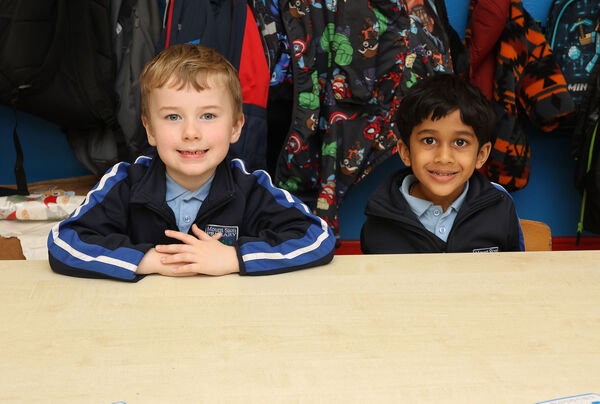 Kyle and Evan, who started school at Mount Sion Primary School. Kyle and Evan, who started school at Mount Sion Primary School.
