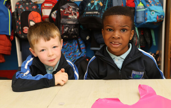 James and Plijah, who started school at Mount Sion Primary School. James and Plijah, who started school at Mount Sion Primary School.