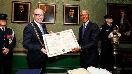 Former US President Barack Obama receives Freedom of the City of Dublin