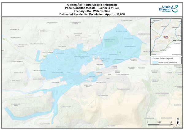 Map of the area affected