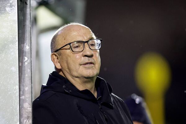 John Coleman watches on against Bohemians in one of his final games as Waterford manager. Photo: ©INPHO/Andrew Conan