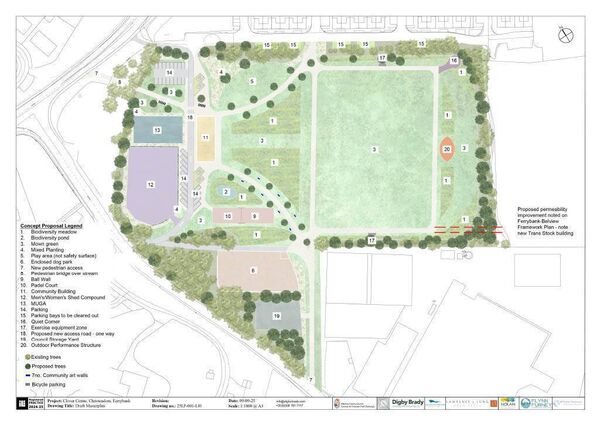 The draft masterplan for the former Clover Meats site.