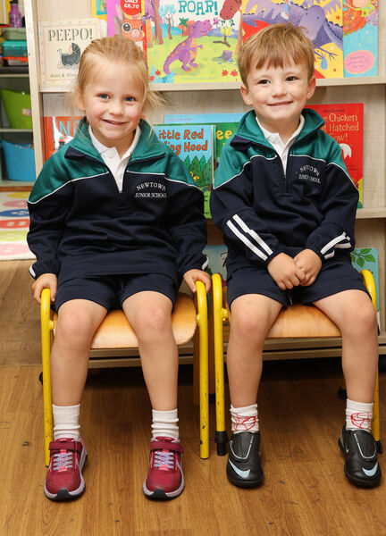 Ada and Max, who started school at Newtown Junior School. Photo: Joe Evans Ada and Max, who started school at Newtown Junior School. Photo: Joe Evans