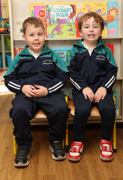 Logan and Oisín, who started school at Newtown Junior School. Photo: Joe Evans Logan and Oisín, who started school at Newtown Junior School. Photo: Joe Evans