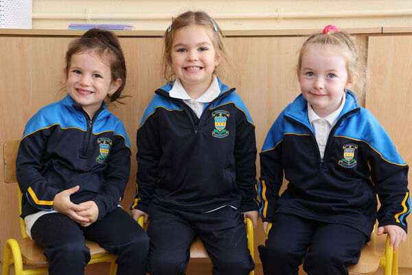 Liz, Lily and Saoirse, who started school at the Presentation Primary School. Photo: Joe Evans Liz, Lily and Saoirse, who started school at the Presentation Primary School. Photo: Joe Evans