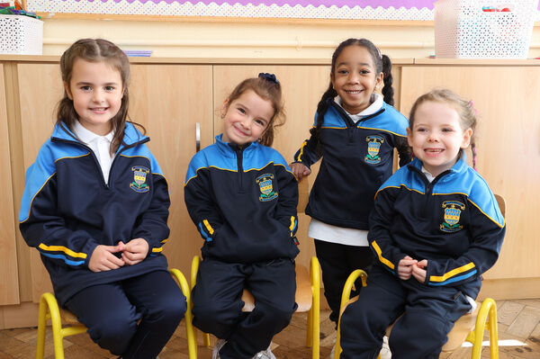 Olivia, Madison, Nora and Aliyah, who started school at the Presentation Primary School. Photo: Joe Evans Olivia, Madison, Nora and Aliyah, who started school at the Presentation Primary School. Photo: Joe Evans