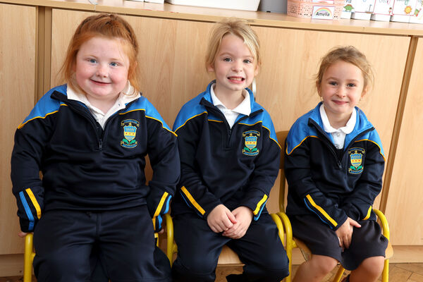 Saoirse, Croía and Dotty, who started school at the Presentation Primary School. Photo: Joe Evans Saoirse, Croía and Dotty, who started school at the Presentation Primary School. Photo: Joe Evans