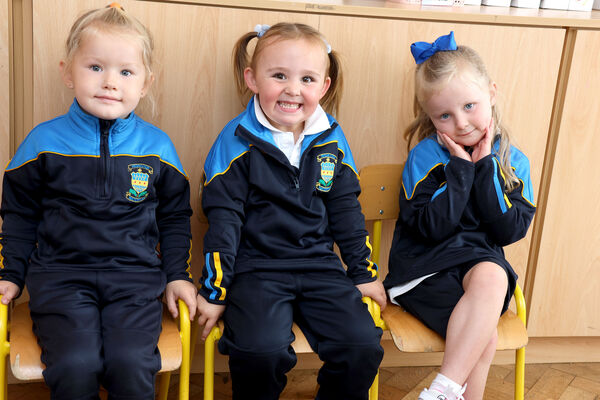 Yeva, Tilly and Nova, who started school at the Presentation Primary School. Photo: Joe Evans Yeva, Tilly and Nova, who started school at the Presentation Primary School. Photo: Joe Evans