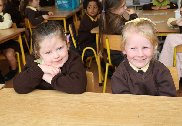 Cara and Mella, who started school at St. John of God. Photo: Joe Evans Cara and Mella, who started school at St. John of God. Photo: Joe Evans