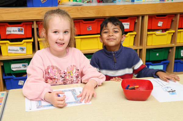 Alannah and Viyansh, who started school at Waterford Educate Together. Photo: Joe Evans Alannah and Viyansh, who started school at Waterford Educate Together. Photo: Joe Evans
