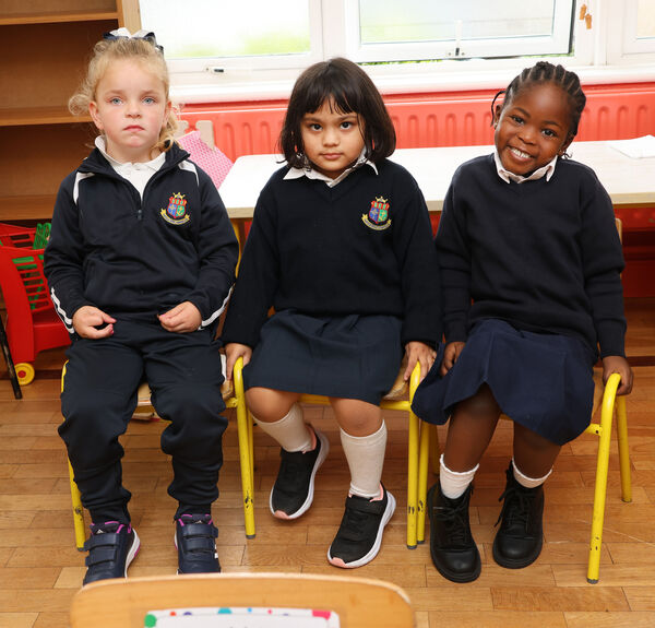  Young pupils who started big school at Our Lady of Mercy. Photo: Joe Evans