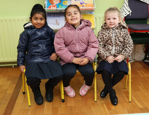  Young pupils who started big school at Our Lady of Mercy. Photo: Joe Evans