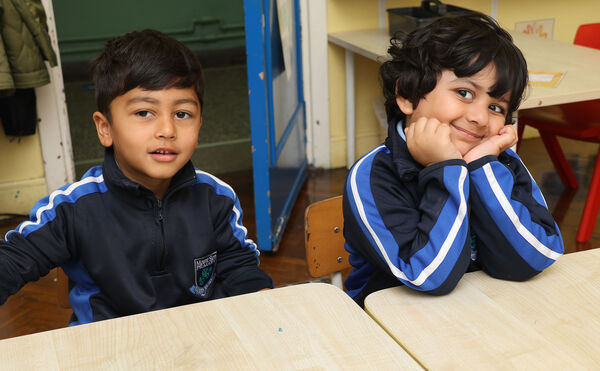  Arman and Zayan, who started school at Mount Sion Primary School. Photo: Joe Evans