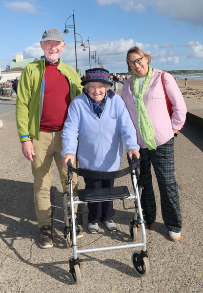  Des, Olive and Susann Daunt, at the Vitamin Sea Festival, Tramore. Photo: Joe Evans