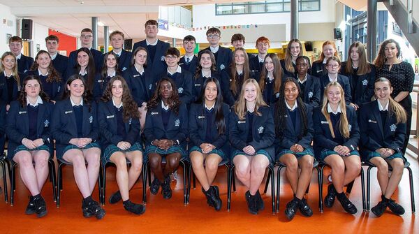  Ardscoil na Mara's 6th Year Prefects for the 2025/26 school year, included is Ms. Shannon. Photo: John Power