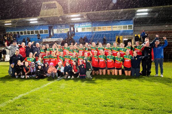 Comeragh Rangers players, management and young supporters celebrate their Waterford Ladies Senior Football Championship final win over Ballymacarbry at Cappoquin Logistics Fraher Field. Photos: Eddie Dee