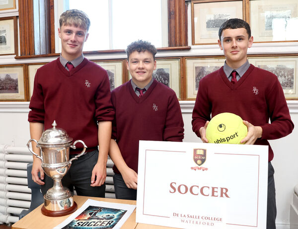 Sean, Kean and James, Soccer Club, at De La Salle College Open Night. Photo: Joe Evans Sean, Kean and James, Soccer Club, at De La Salle College Open Night. Photo: Joe Evans