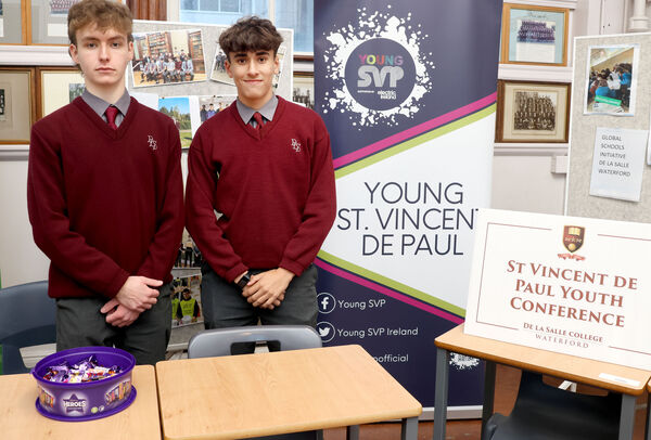 Ben and Kareem, Young St. Vincent De Paul, at De La Salle College Open Night. Photo: Joe Evans Ben and Kareem, Young St. Vincent De Paul, at De La Salle College Open Night. Photo: Joe Evans