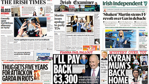What the papers say: Thursday's front pages What the papers say: Thursday's front pages