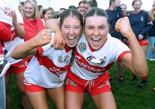 De La Salle's Niamh Power and Keeley Corbett-Barry pictured at the final whistle. De La Salle's Niamh Power and Keeley Corbett-Barry pictured at the final whistle.