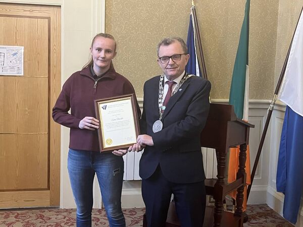 Zara Breslin with Mayor of Waterford City and County Seamus Ryan Zara Breslin with Mayor of Waterford City and County Seamus Ryan