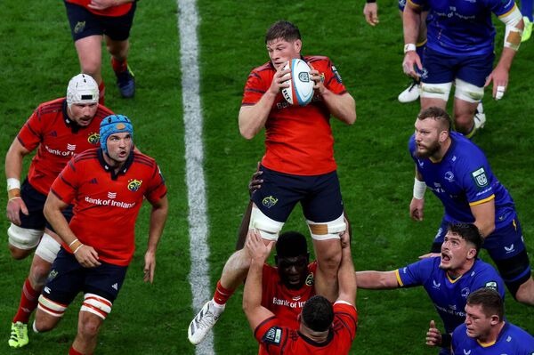 Munster's Jack O’Donoghue during a line out against Leinster. Photos: INPHO Munster's Jack O’Donoghue during a line out against Leinster. Photos: INPHO