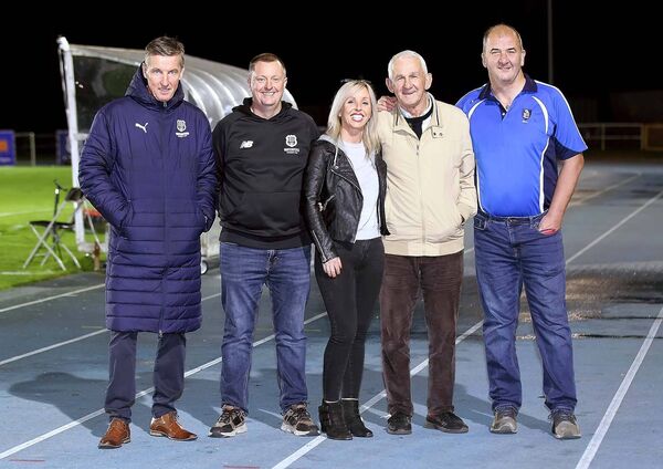 Colin Power, Head of Community Development, Waterford FC, Sandra Myler, Waterford FC secretary are pictured with members of the Waterford Referees who were recent match ball sponsors, including Owen Tubbritt, Noel Lavery and Jim Kealy. Colin Power, Head of Community Development, Waterford FC, Sandra Myler, Waterford FC secretary are pictured with members of the Waterford Referees who were recent match ball sponsors, including Owen Tubbritt, Noel Lavery and Jim Kealy.