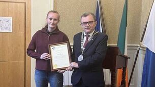 <p>Zara Breslin was given a Mayoral Reception by Mayor of Waterford City &amp; County, Cllr Seamus Ryan.</p>