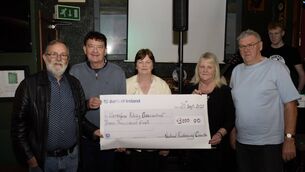 <p>Pictured: Members of the Newtown, Kilmacthomas Fundraising Committee proudly presenting a cheque for €3,000 to Ray Halligan, Chairperson of the Waterford/South Kilkenny Branch of the IKA. Left to Right: John Joe Bagge (Chairperson, Newtown Fundraising Committee), Ray Halligan (Chairperson, Waterford IKA Branch), Mary Bagge, Anne Power, and Martin McNamara.</p>