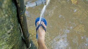 Washing facilities needed at Waterford beach to stop people washing in the local graveyard Washing facilities needed at Waterford beach to stop people washing in the local graveyard