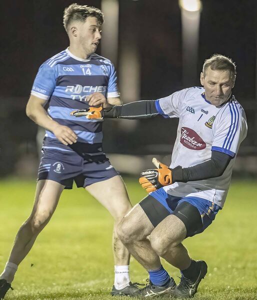 Ballysaggart's Steven Mangan beats the Butlerstown's Goalkeeper Shane Kavanagh to score his sides fourth goal. Ballysaggart's Steven Mangan beats the Butlerstown's Goalkeeper Shane Kavanagh to score his sides fourth goal.