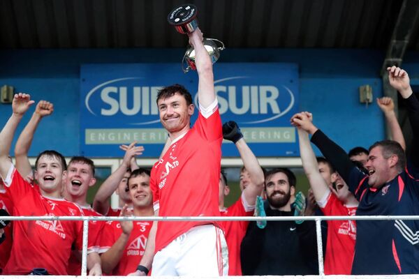 Stradbally captain Daniel Weldon raises the Paddy Fitzgerald trophy as his side defeated Brickey Rangers in the Cappoquin Logistics Premier Intermediate Football final. Stradbally captain Daniel Weldon raises the Paddy Fitzgerald trophy as his side defeated Brickey Rangers in the Cappoquin Logistics Premier Intermediate Football final.