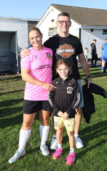 Emer, Liam and Saoirse, at the Amy Hearne Memorial match hoste by Johnville FC. Photo: Joe Evans  Emer, Liam and Saoirse, at the Amy Hearne Memorial match hoste by Johnville FC. Photo: Joe Evans