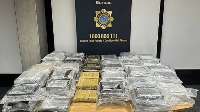 Cocaine worth €8.1 million seized and man (30s) arrested in Co Laois
