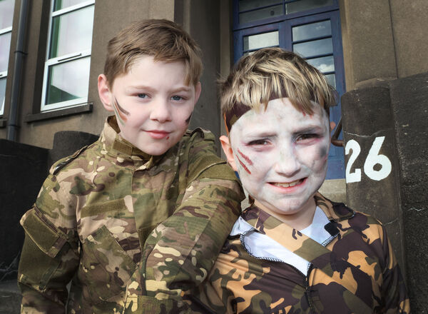  Jack and Scott, dressed up for Mount Sion Primary School, mid term Halloween Party. Photo: Joe Evans