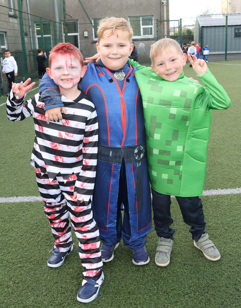 Blake, Bill and Kayden, dressed up for Mount Sion Primary School, mid term Halloween Party. Photo: Joe Evans Blake, Bill and Kayden, dressed up for Mount Sion Primary School, mid term Halloween Party. Photo: Joe Evans