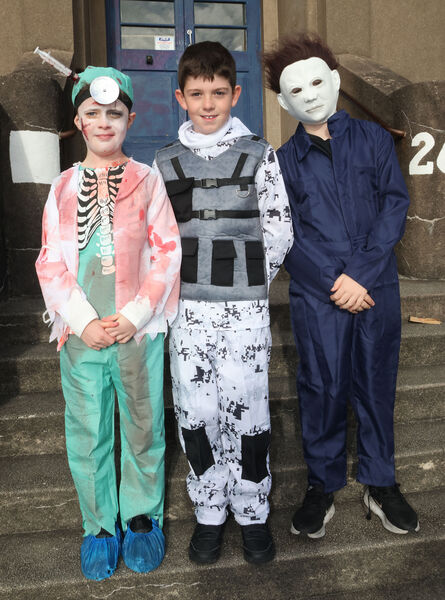 Matthew, Leon and Leighton, dressed up for Mount Sion Primary School, mid term Halloween Party. Photo: Joe Evans  Matthew, Leon and Leighton, dressed up for Mount Sion Primary School, mid term Halloween Party. Photo: Joe Evans