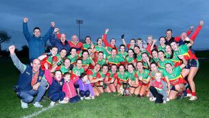 <p>The Comeragh Rangers team, officials and fans celebrate their Munster Club Senior Ladies Championship final win over Southern Gaels at Mallow GAA on Sunday last. Photos: Noel Browne</p> <p>The Comeragh Rangers team, officials and fans celebrate their Munster Club Senior Ladies Championship final win over Southern Gaels at Mallow GAA on Sunday last. Photos: Noel Browne</p>